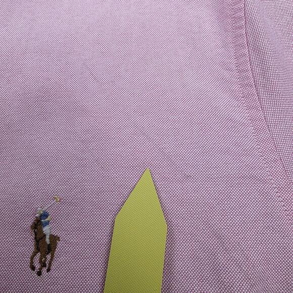 Ralph Lauren Polo Shirt Mens XL Slim Fit Pink Button Down Long Sleeve Oxford - Picture 15 of 16